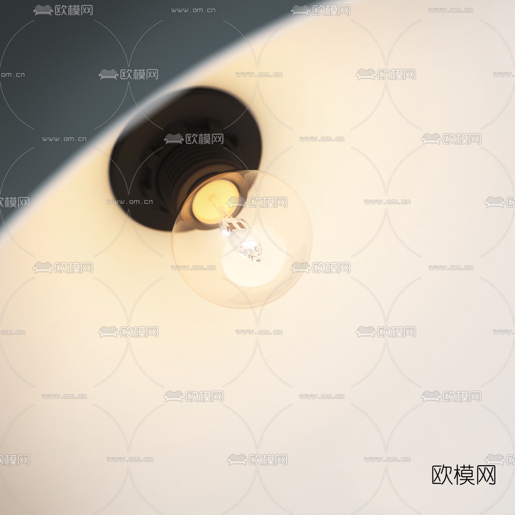 北欧简约灯罩吊灯3d模型
