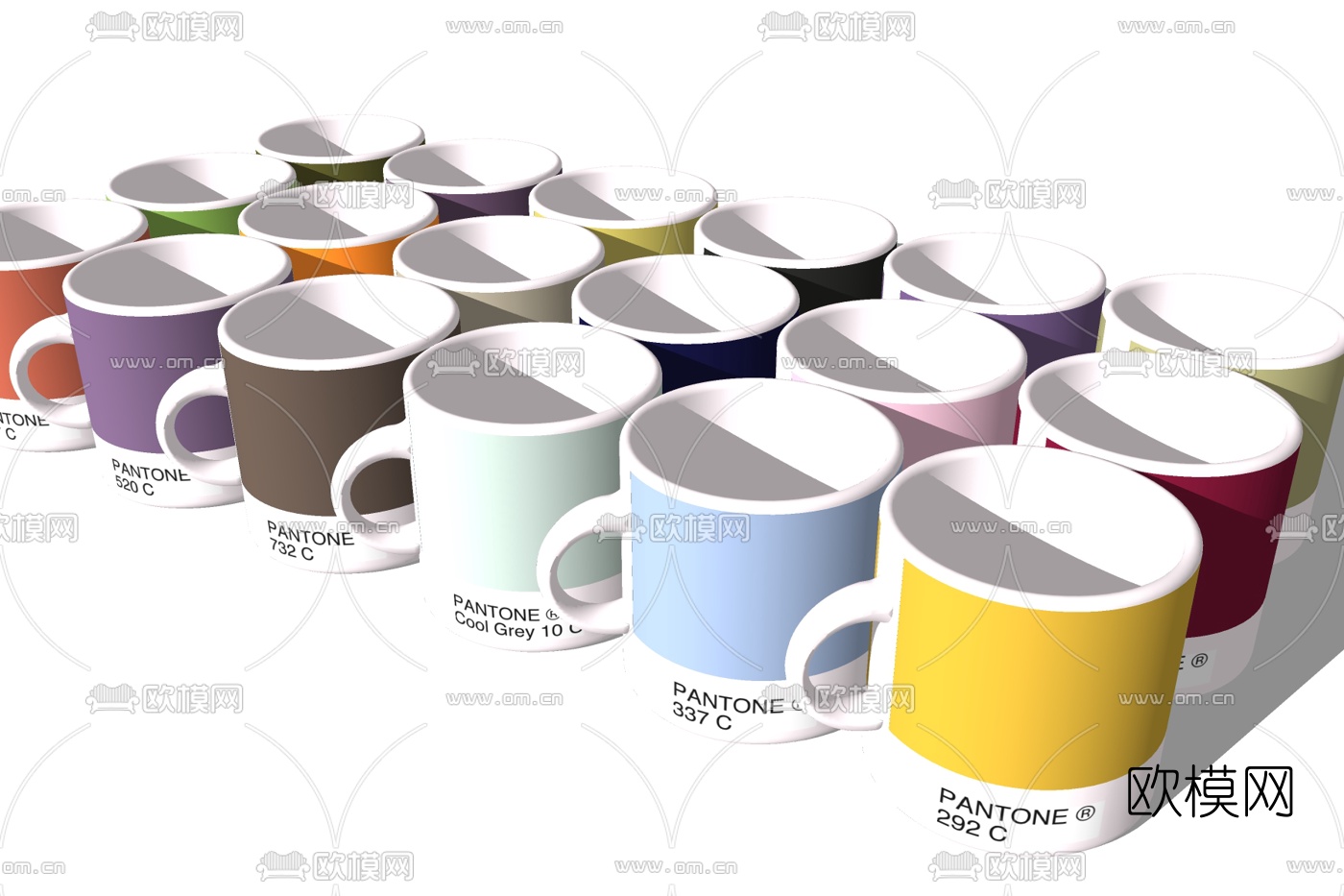 现代水杯su模型下载