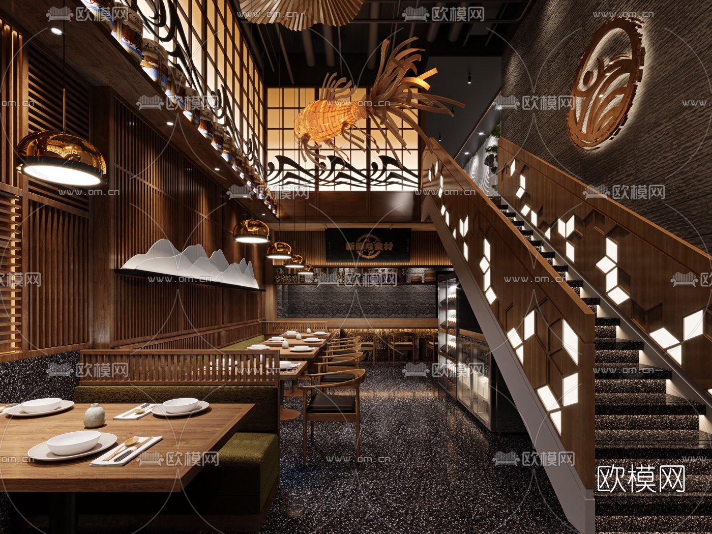 日式料理店3d模型