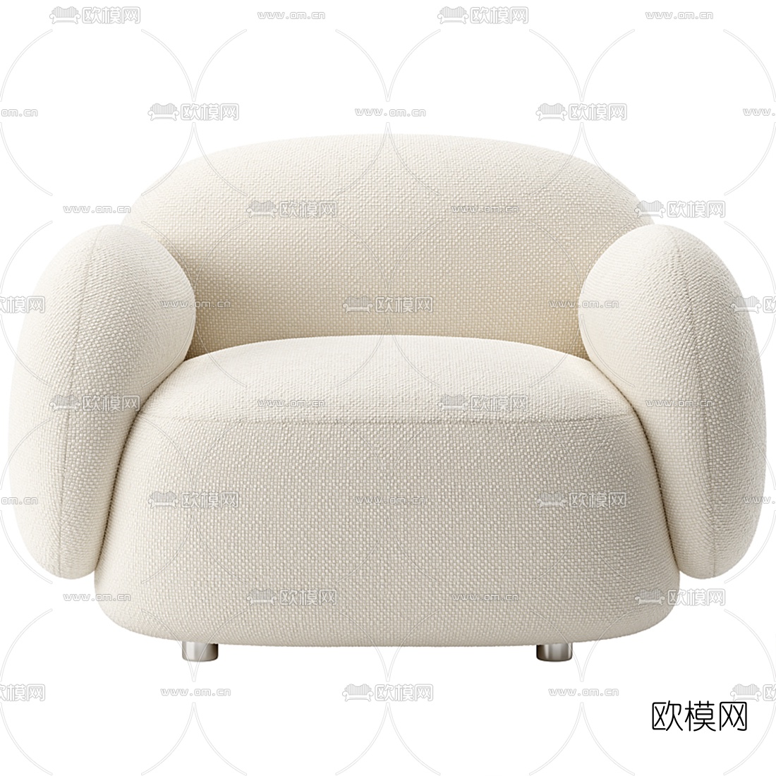 现代布艺单人沙发3d模型下载（渲染图3）