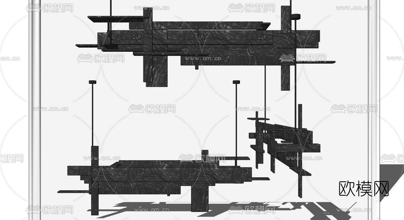 后现代创意吊灯su模型下载