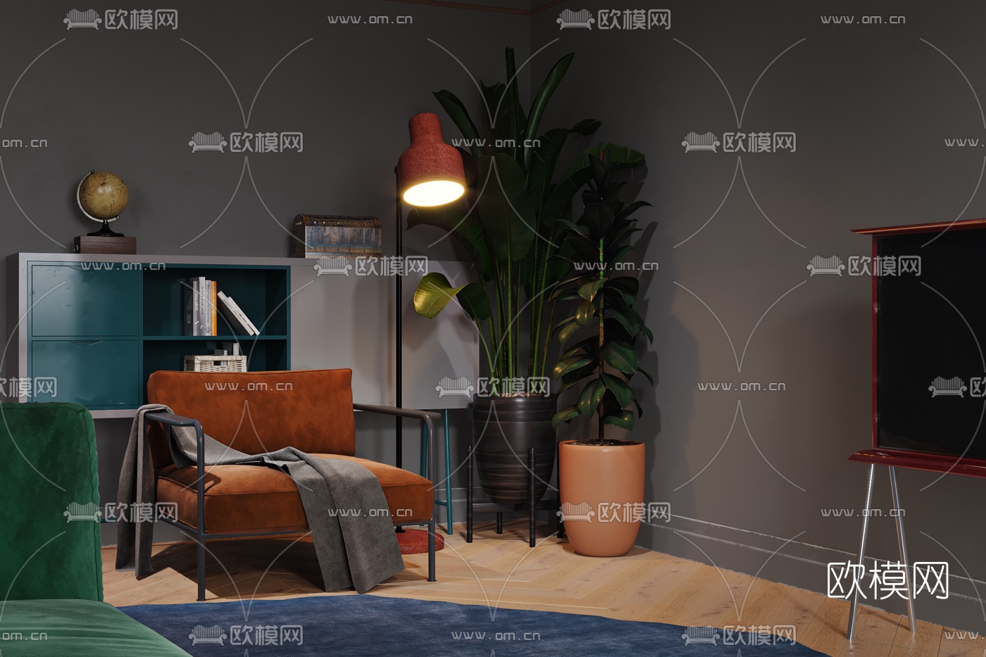 后现代客厅餐厅3d模型