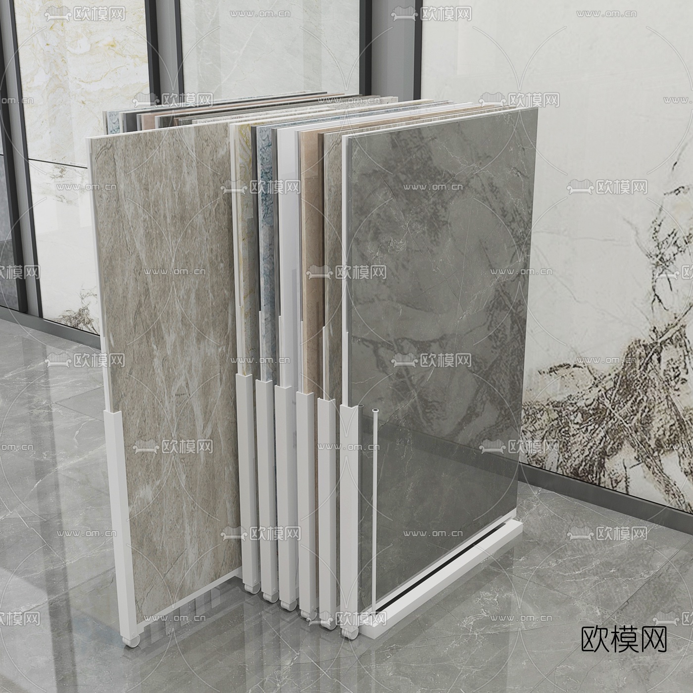现代瓷砖展架3d模型