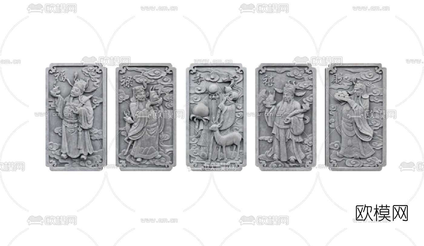 中式神仙砖雕su模型下载