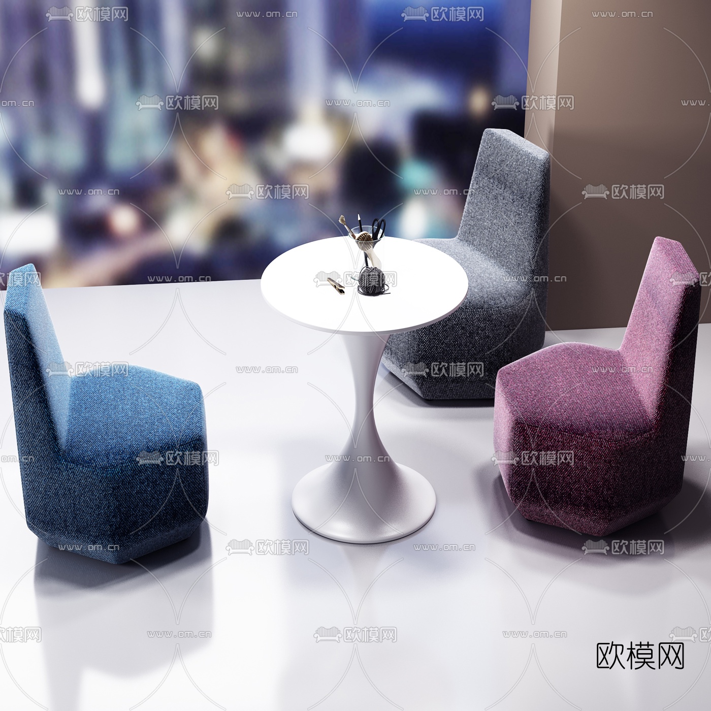 现代休闲桌椅3d模型