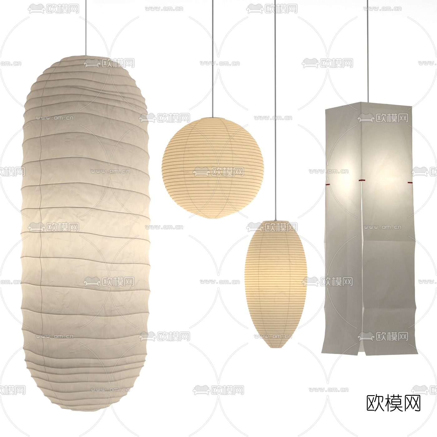 新中式灯笼吊灯3d模型