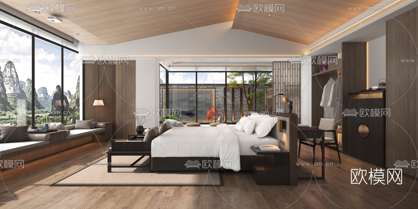 日式酒店亲子套房3d模型下载（渲染图1）