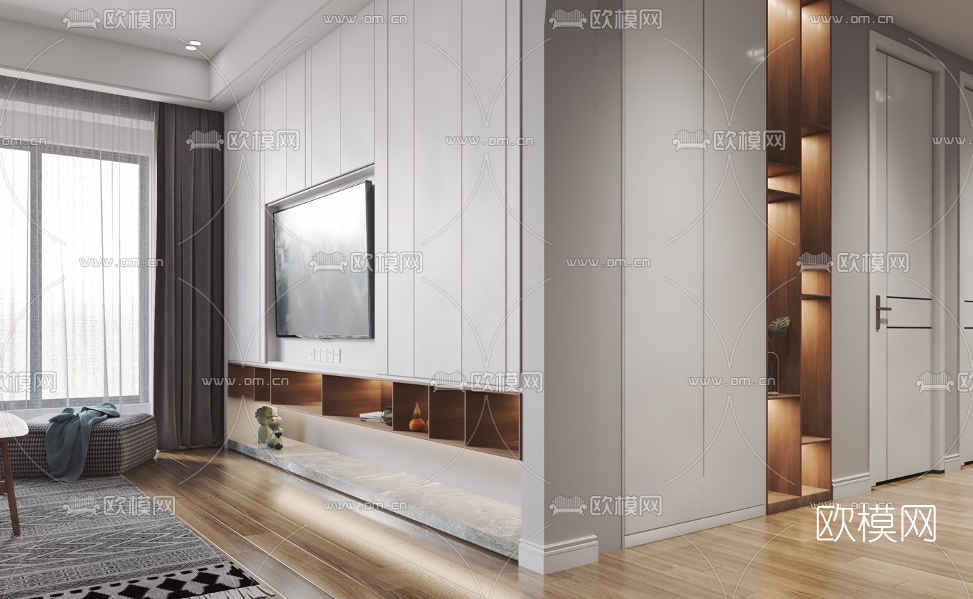 北欧公寓客厅餐厅3d模型