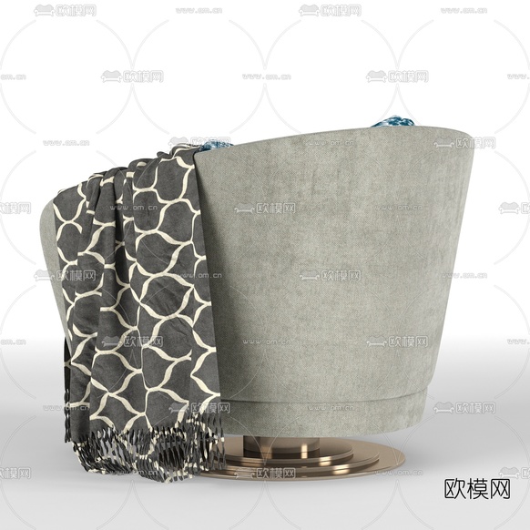 现代布艺单人沙发3d模型下载(渲染图3)