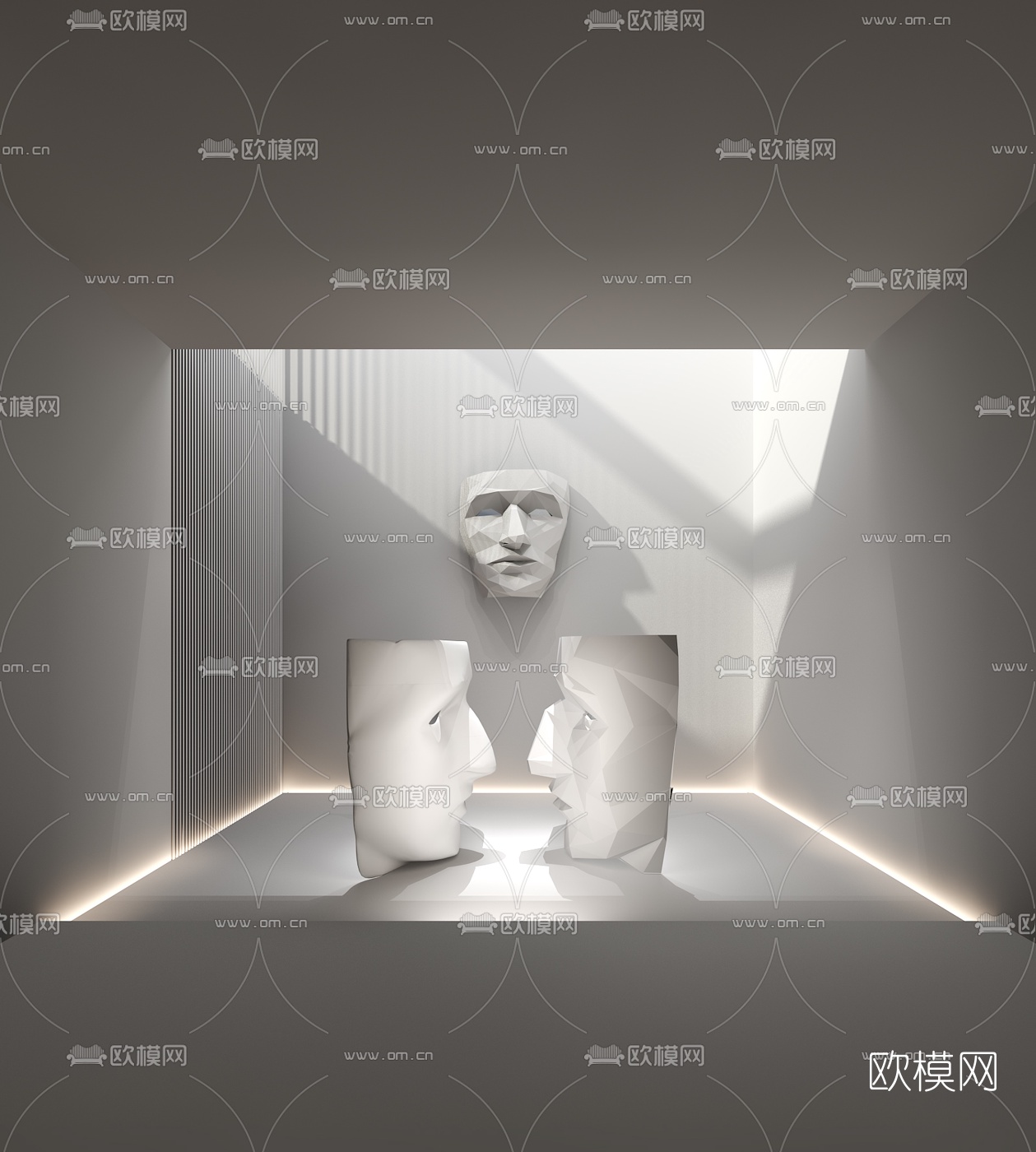 现代雕塑摆件3d模型