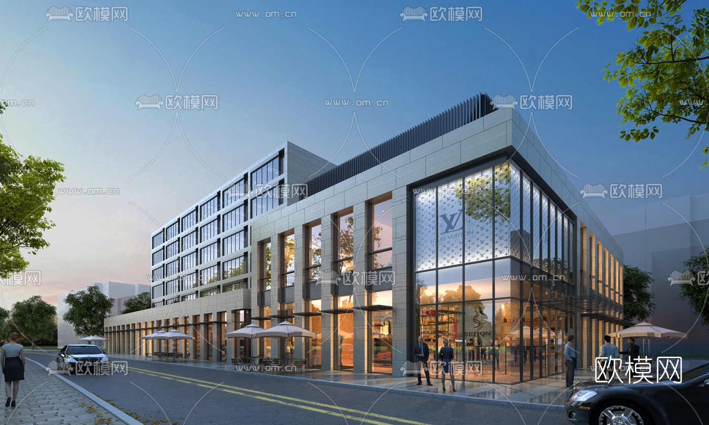 现代商业建筑外观3d模型
