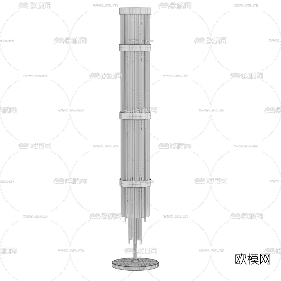 现代轻奢金属落地灯3d模型