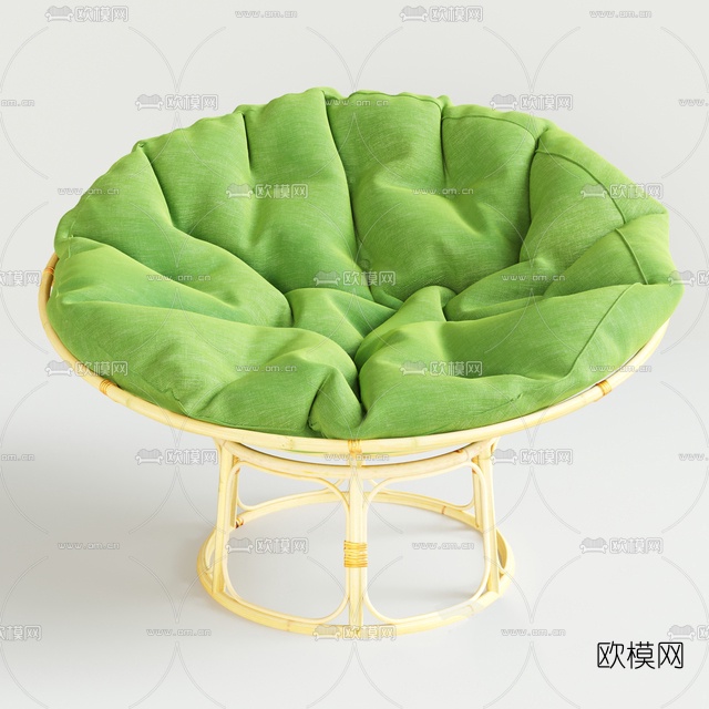 北欧实木休闲椅免费3d模型-免费3dmax模型库-欧模网