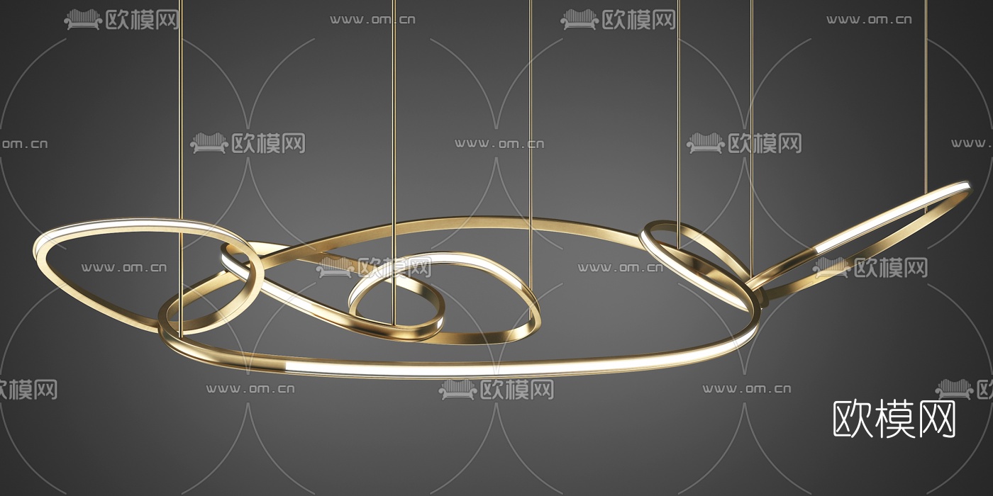 现代金属吊灯3d模型