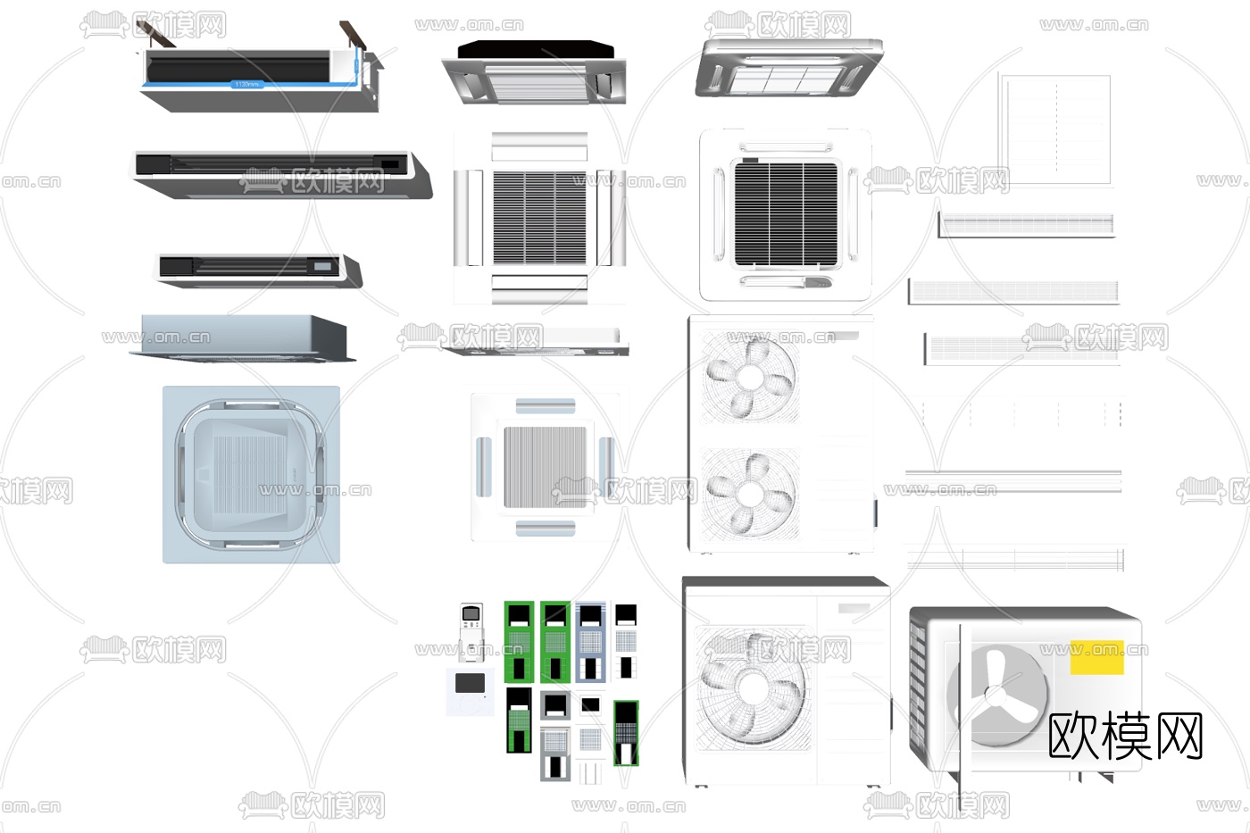 现代空调su模型下载