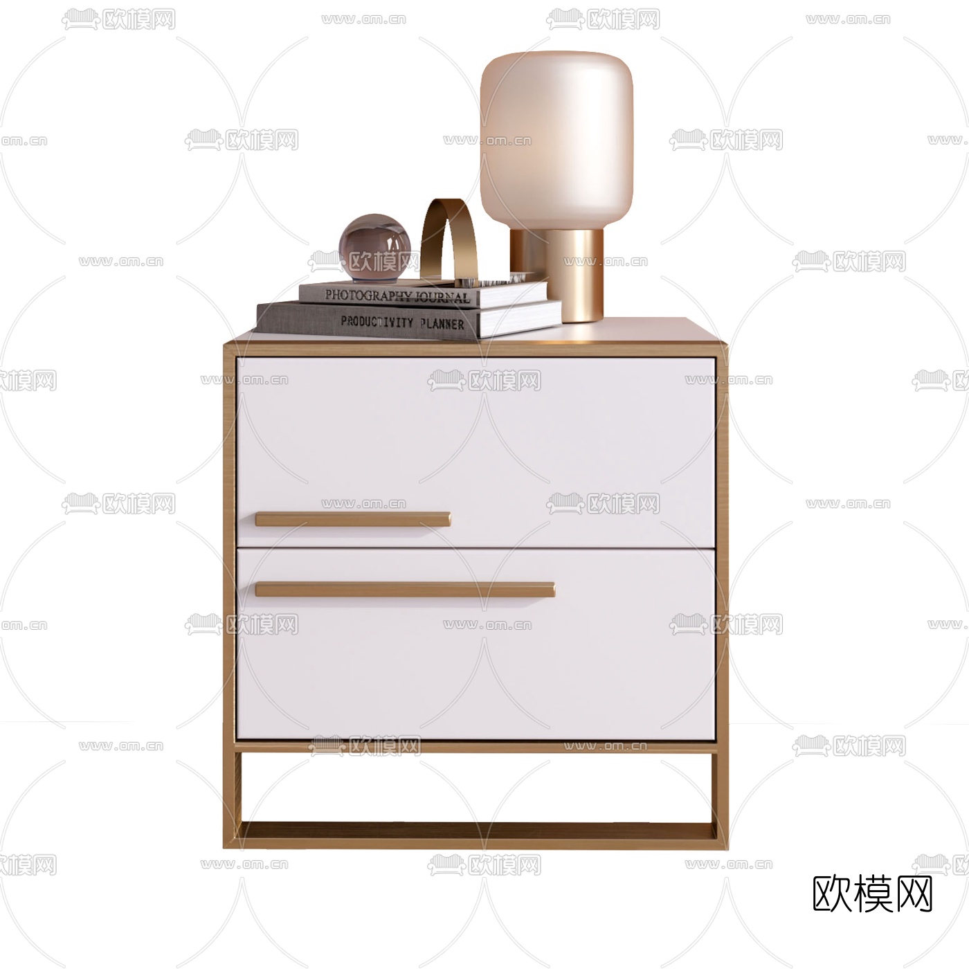 现代轻奢床头柜3d模型下载（渲染图4）