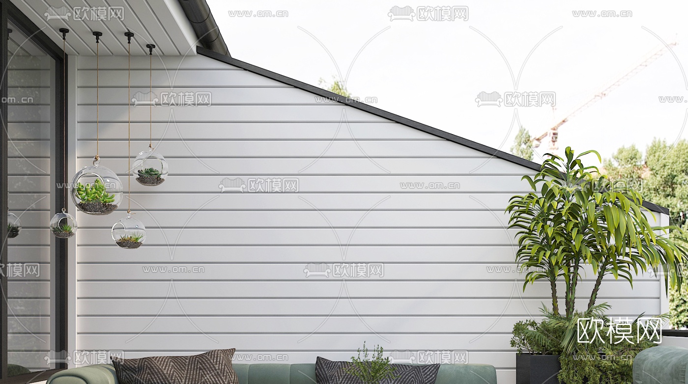 现代露台阳台3d模型下载（渲染图3）