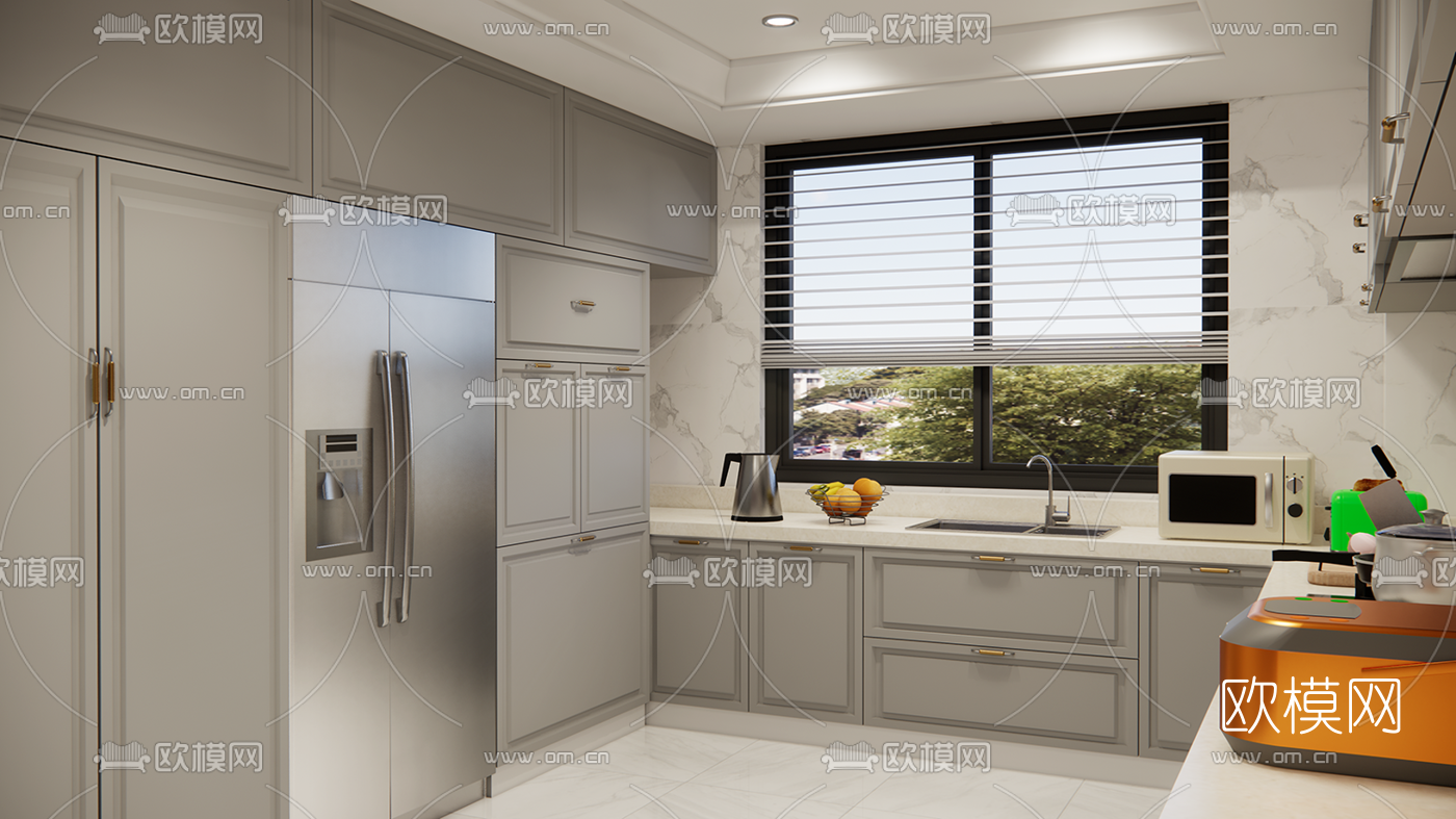 简欧厨房su模型下载（渲染图3）
