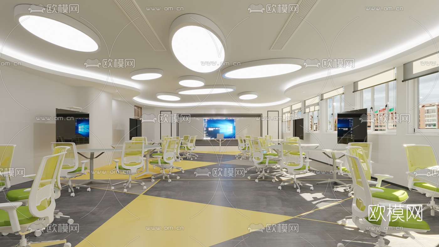 现代多媒体教室3d模型下载