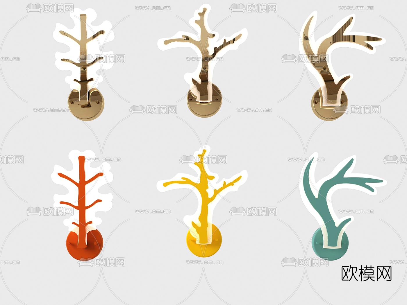 现代儿童植物壁灯3d模型