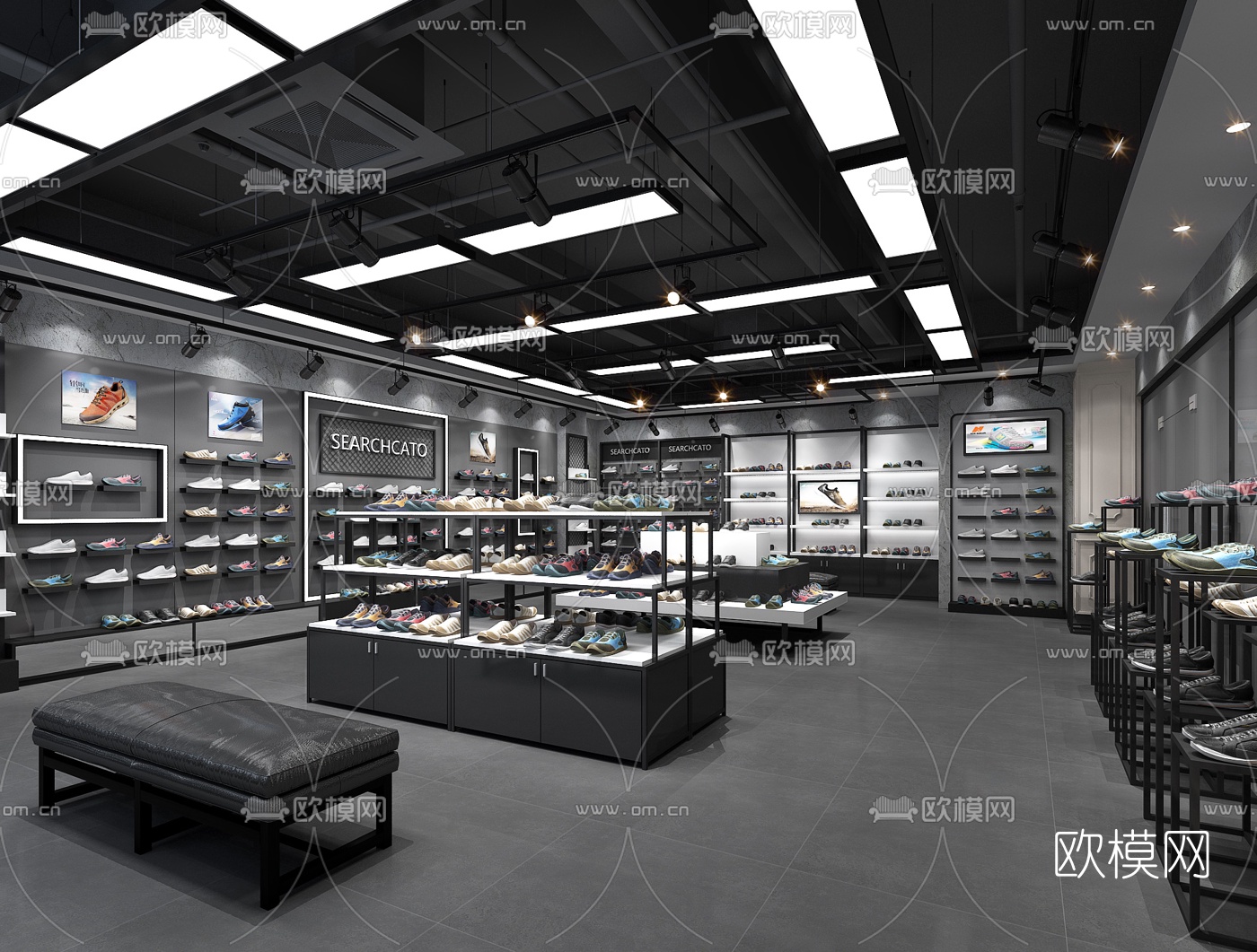 工业风鞋子专卖店3d模型