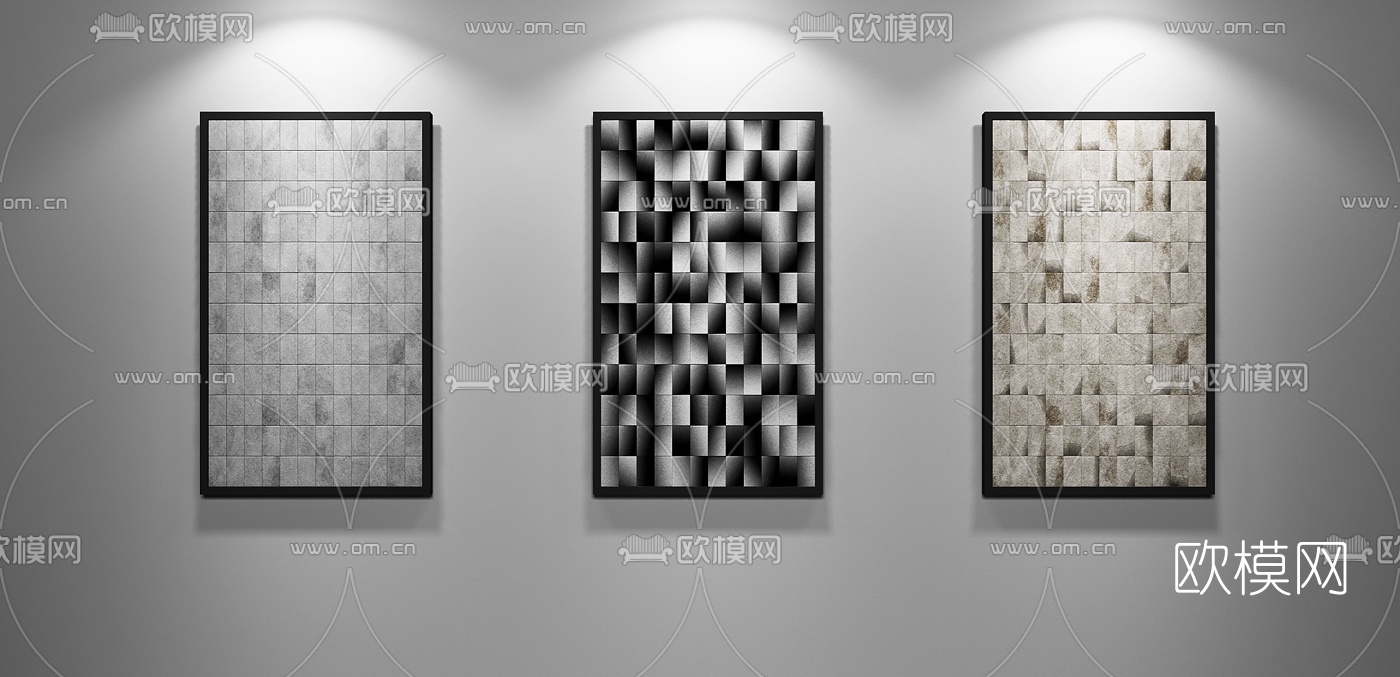 现代几何装饰画免费3d模型