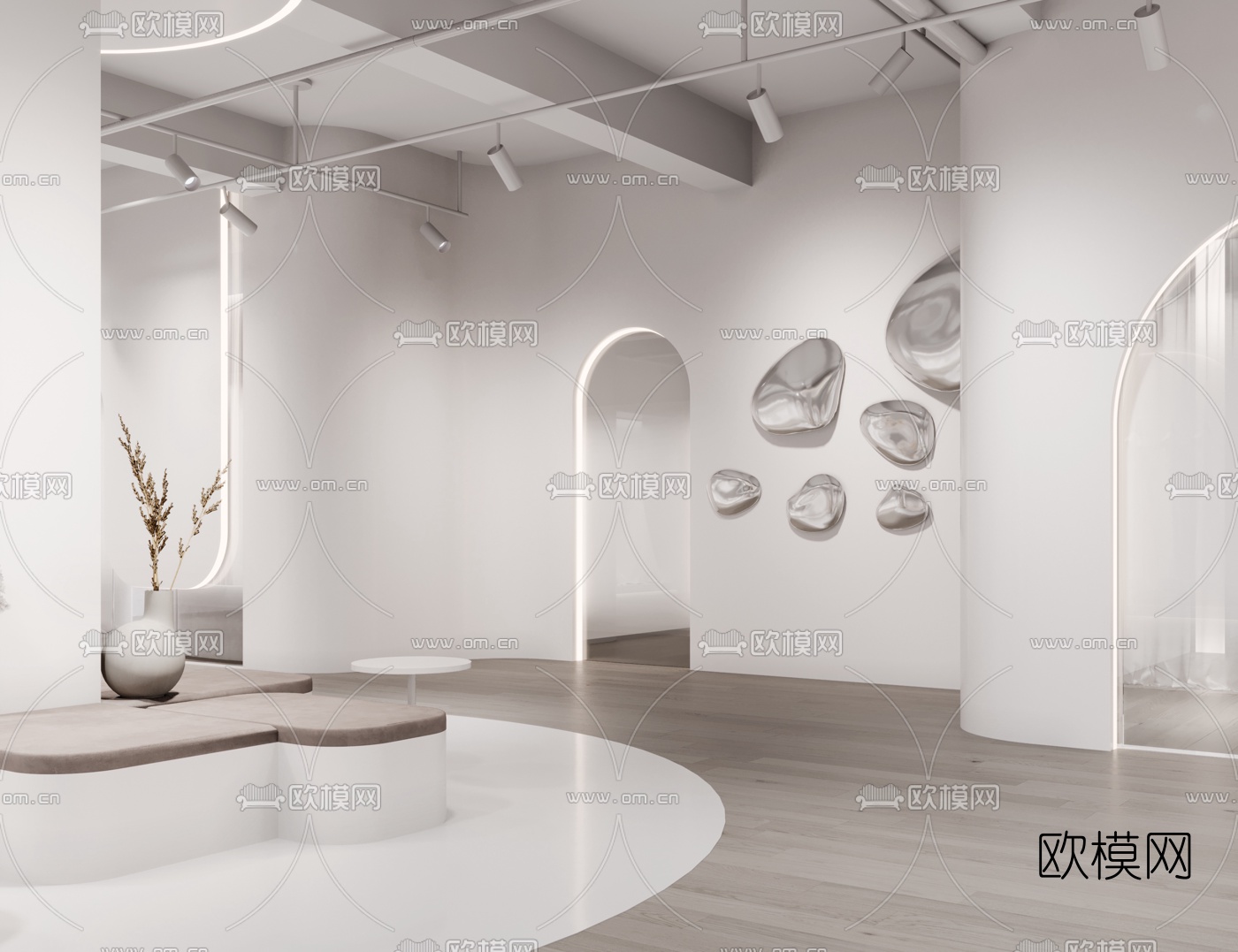 现代极简婚纱店3d模型