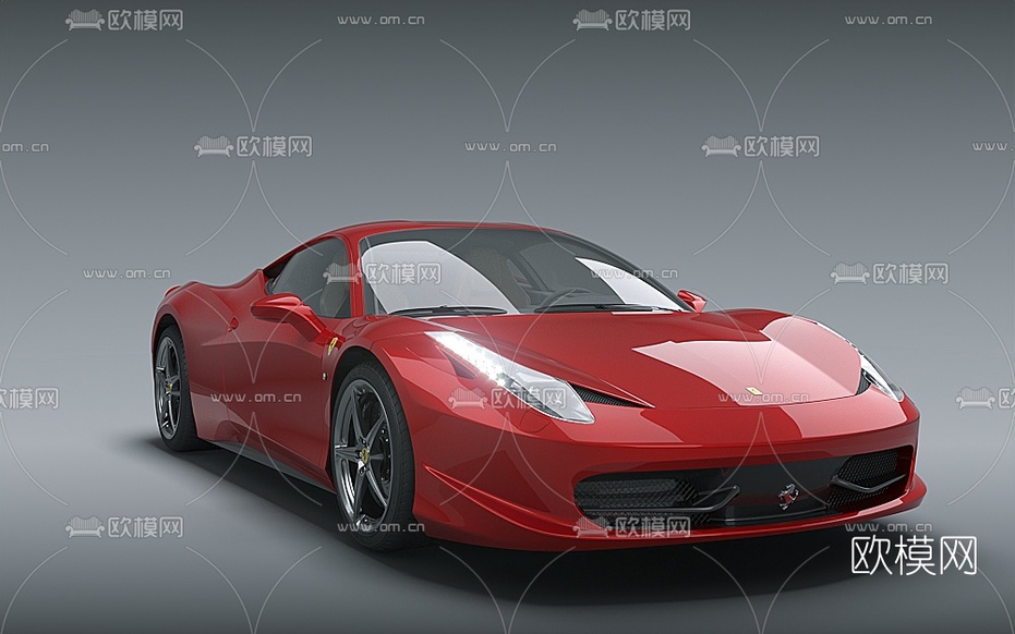 现代法拉利458跑车3d模型下载(渲染图1)