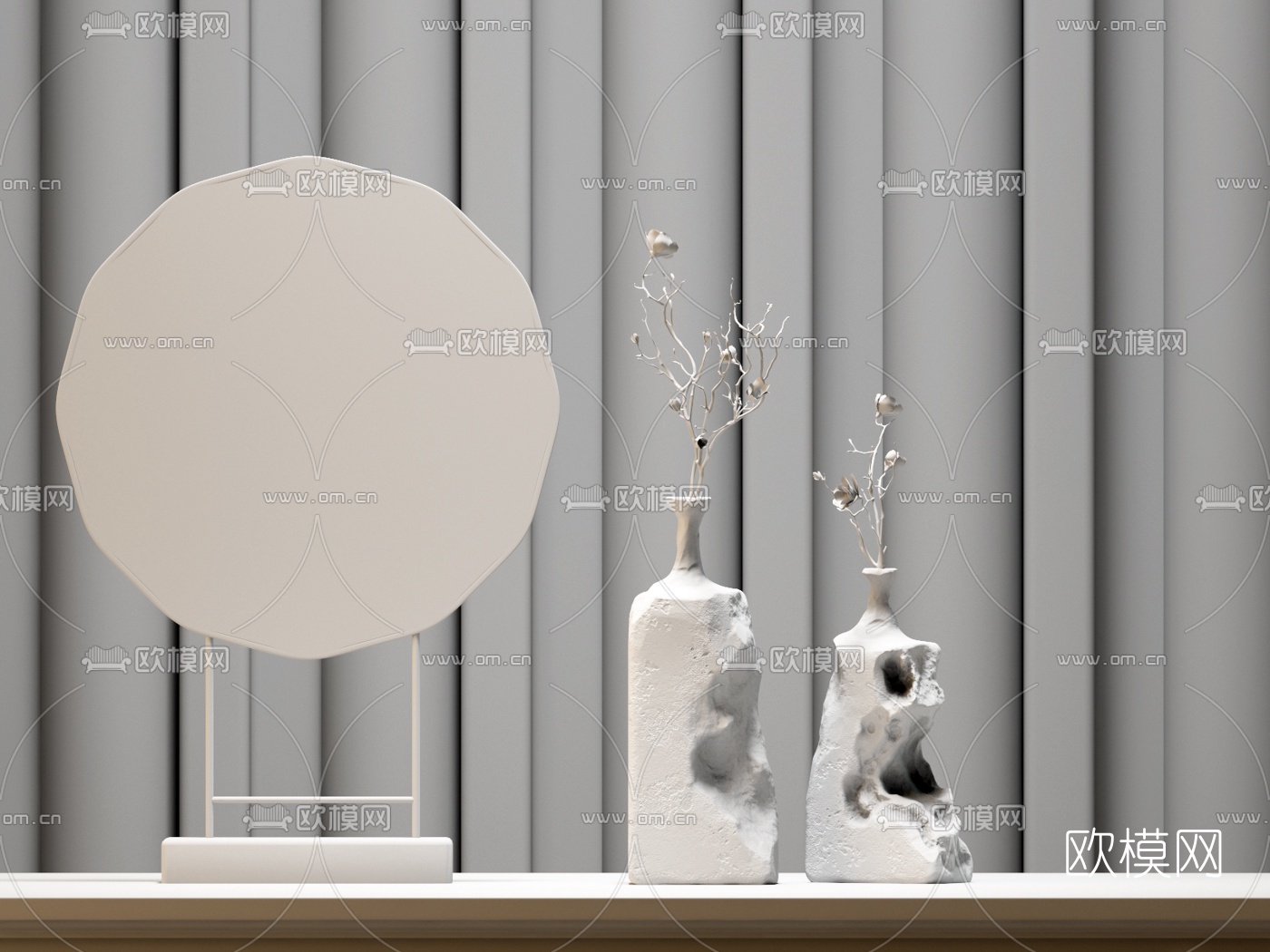 新中式插花装饰摆件3d模型