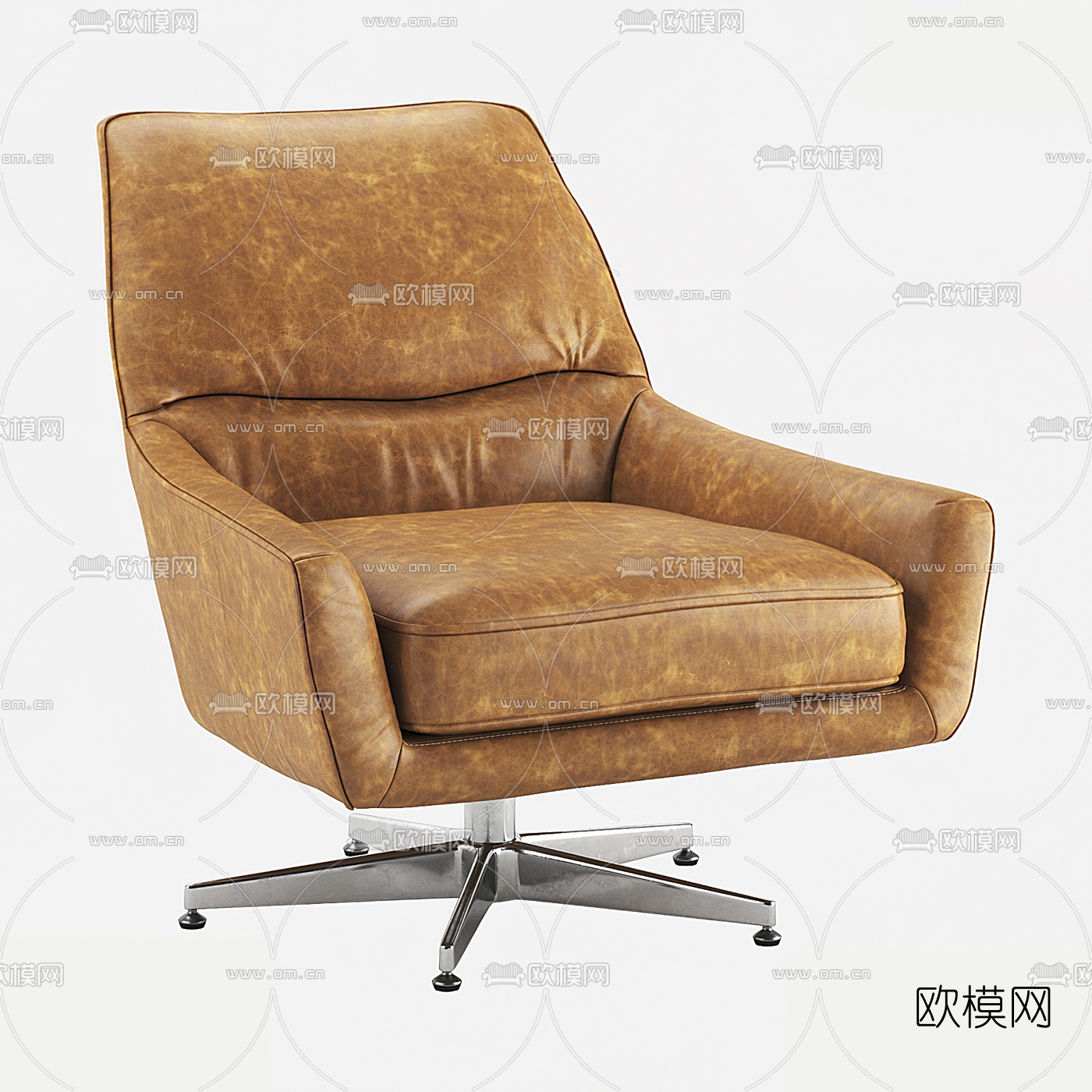 工业风皮革休闲椅3d模型下载