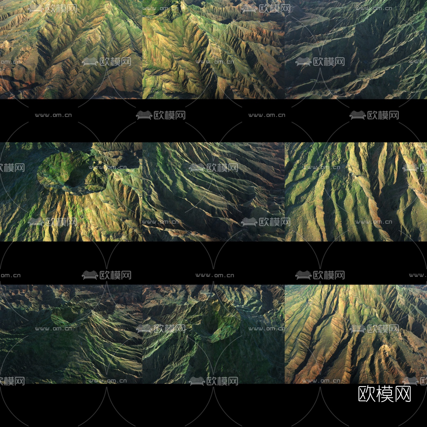 现代火山山脉3d模型下载（渲染图2）
