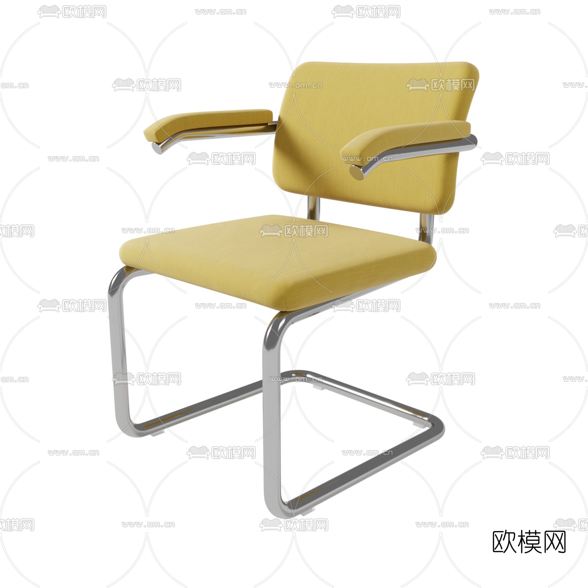 现代班前椅办公椅3d模型下载（渲染图3）