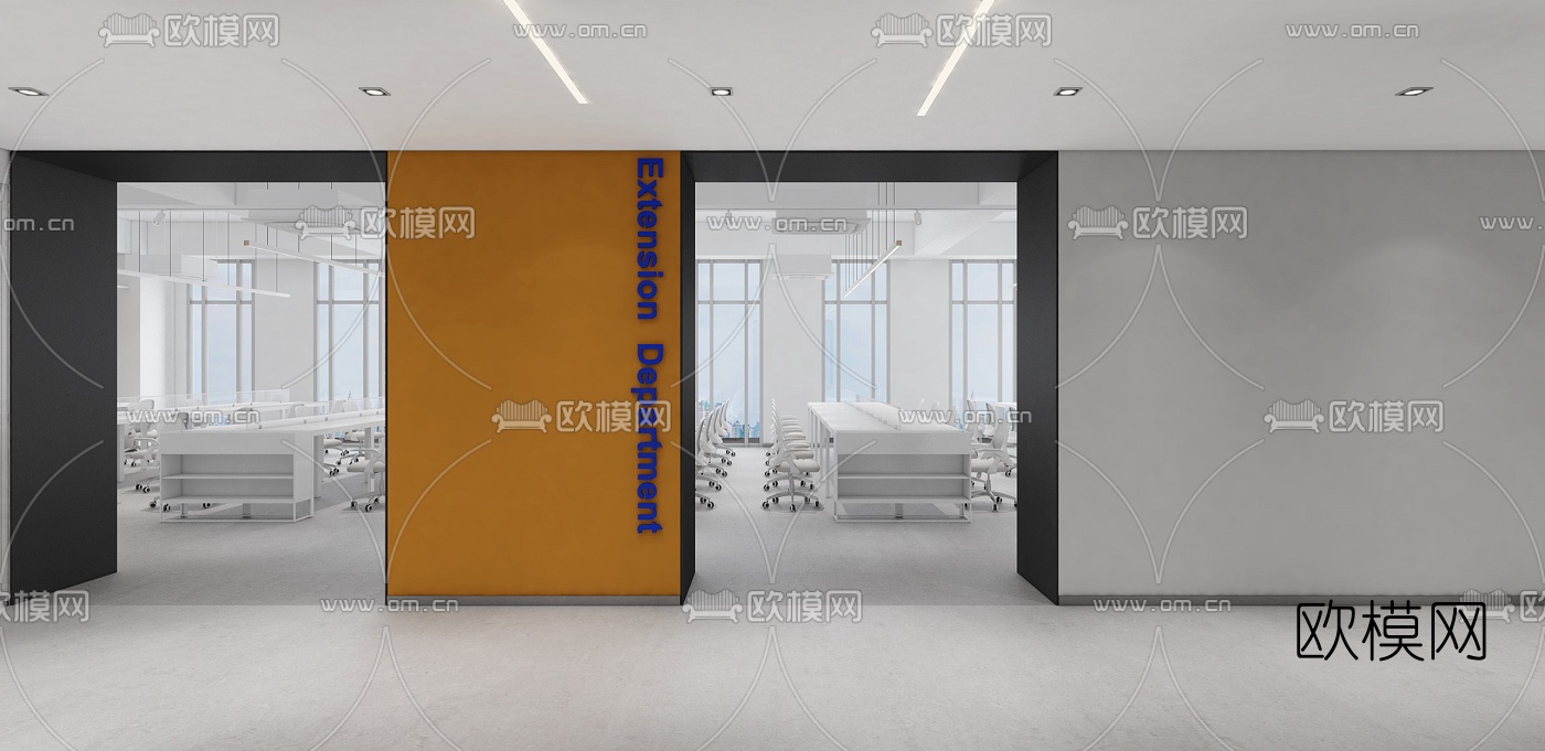 现代办公区休息区3d模型