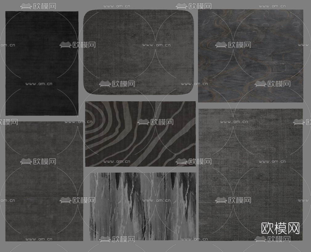 现代布艺地毯su模型下载（渲染图2）