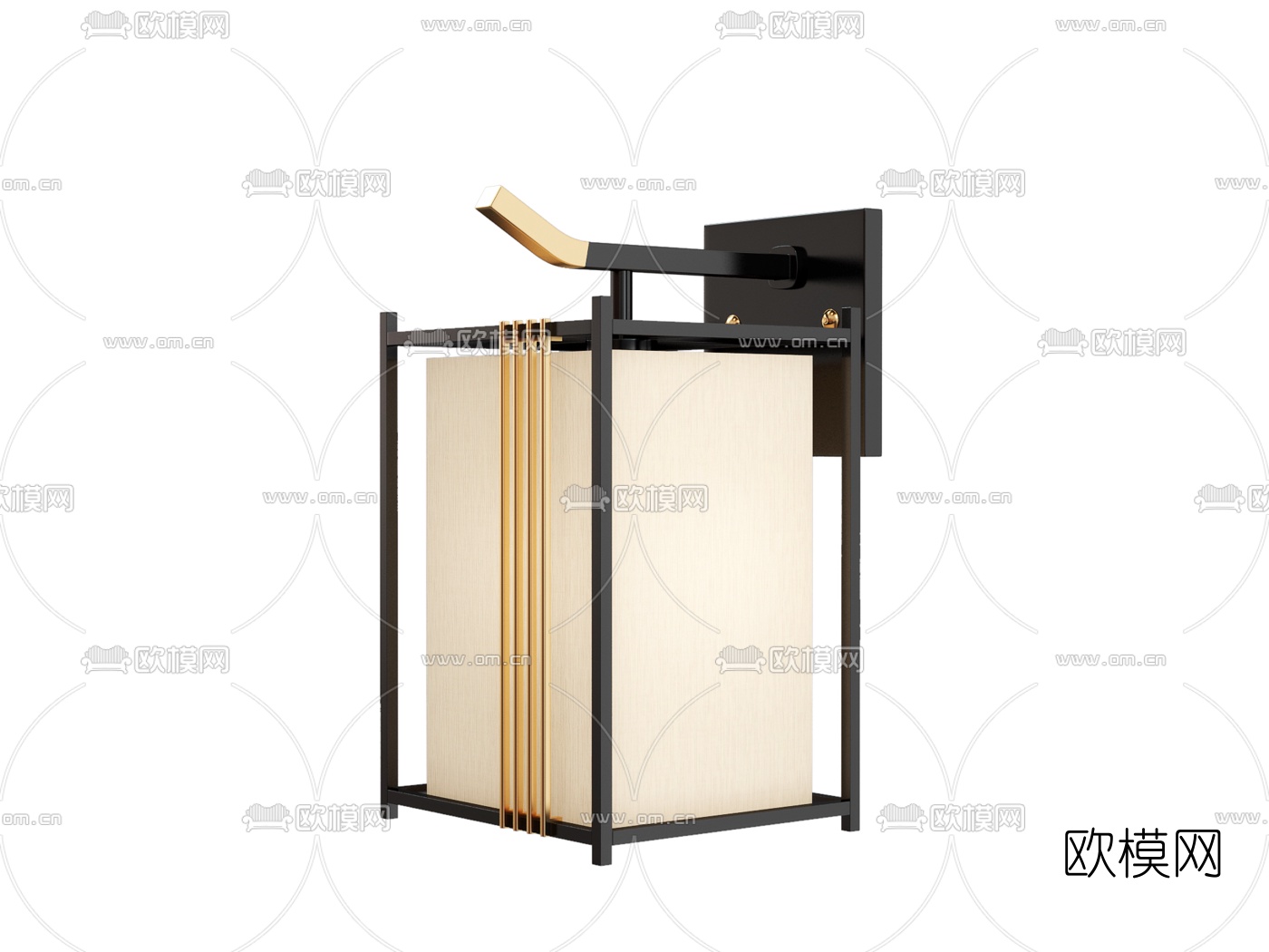 新中式壁灯台灯3d模型