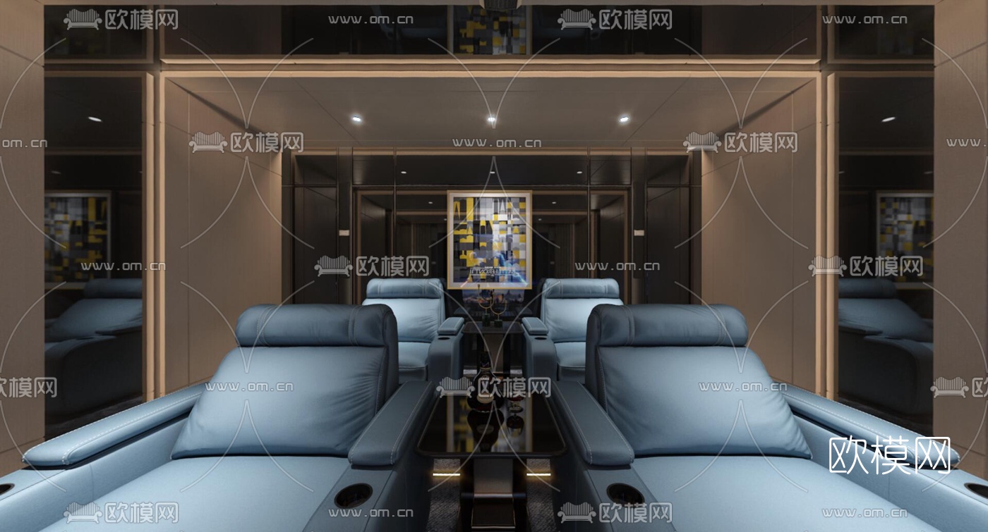 现代影音室vr全景3d模型