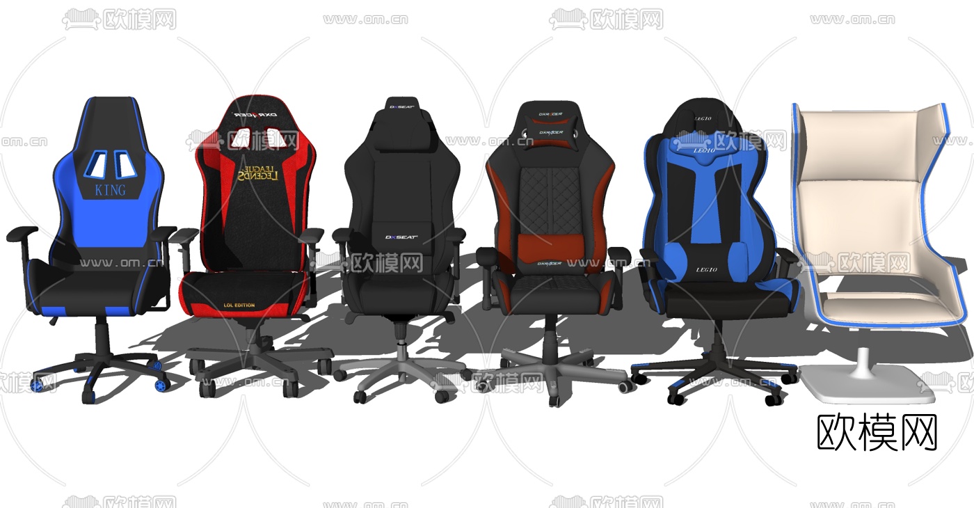 现代游戏电竞椅su模型下载（渲染图1）