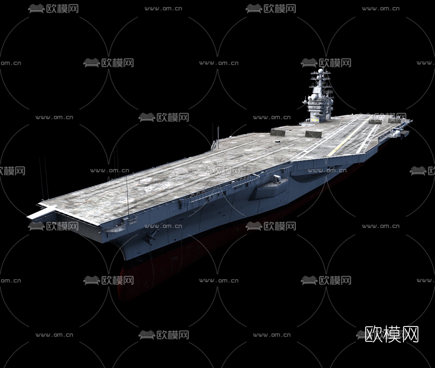 工业风航空母舰3d模型下载（渲染图4）