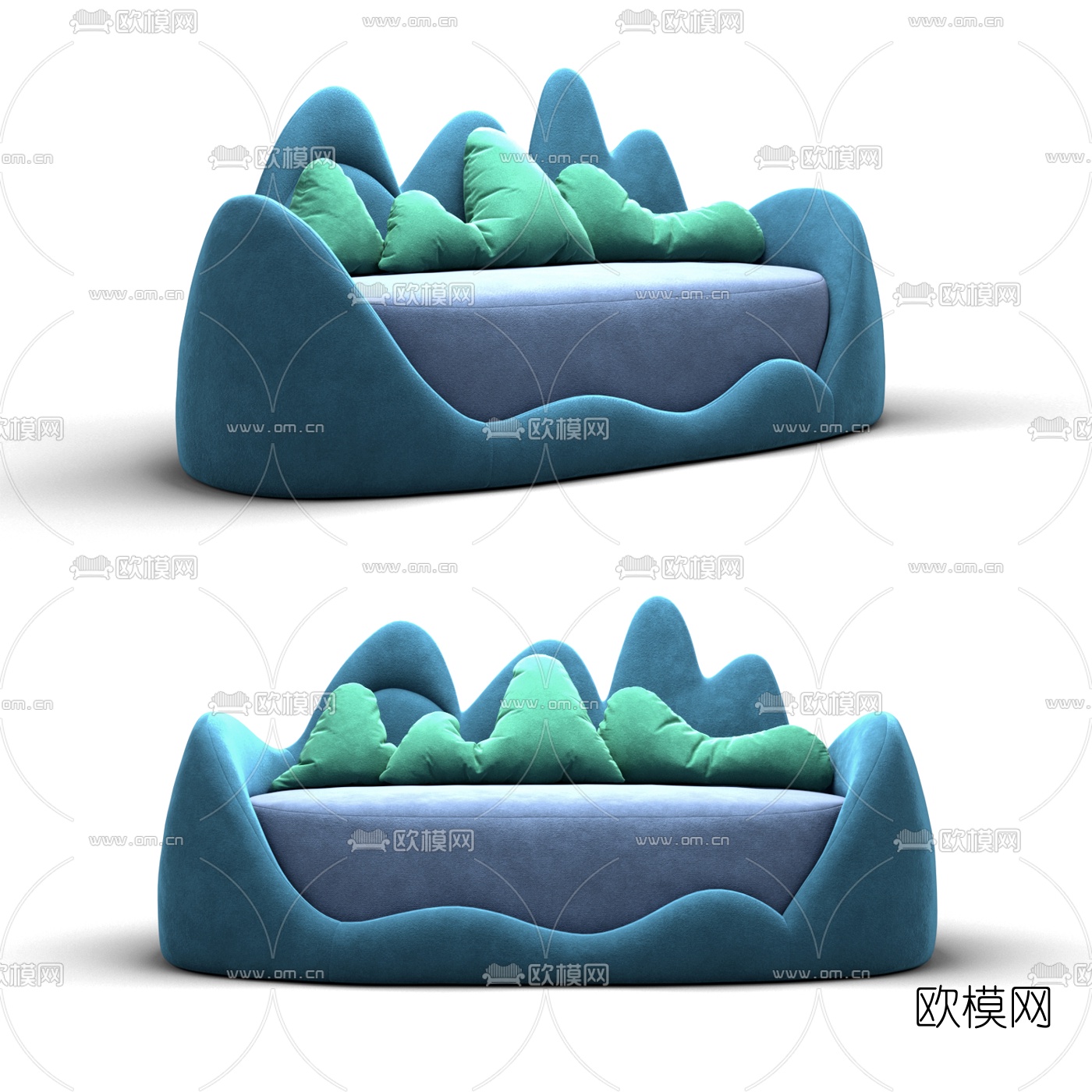 现代布艺儿童沙发3d模型下载