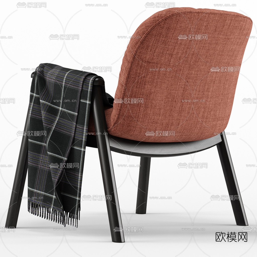 现代布艺休闲椅3d模型下载（渲染图3）