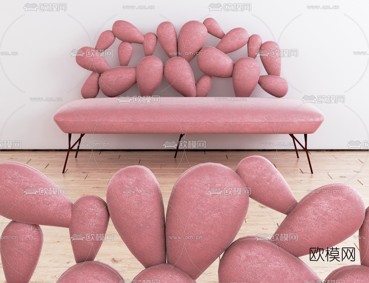 北欧皮革休闲沙发椅3d模型下载