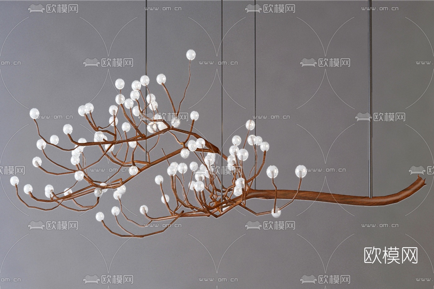 北欧树枝装饰吊灯3d模型下载（渲染图2）