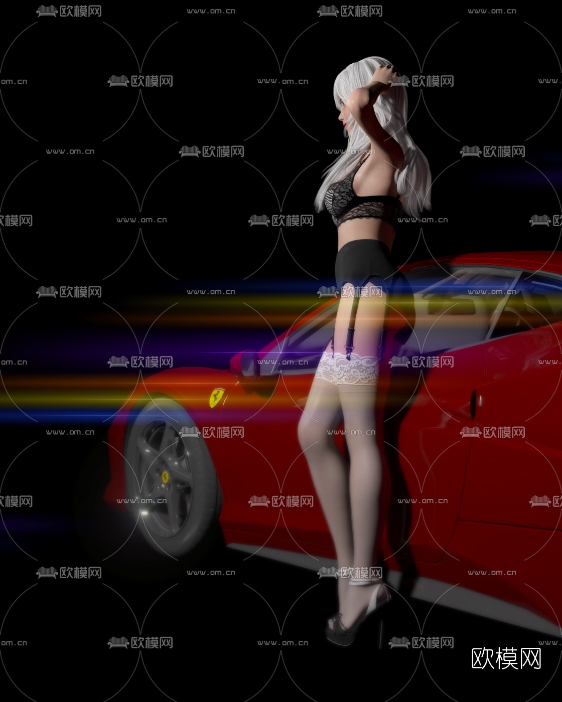 现代性感车模3d模型