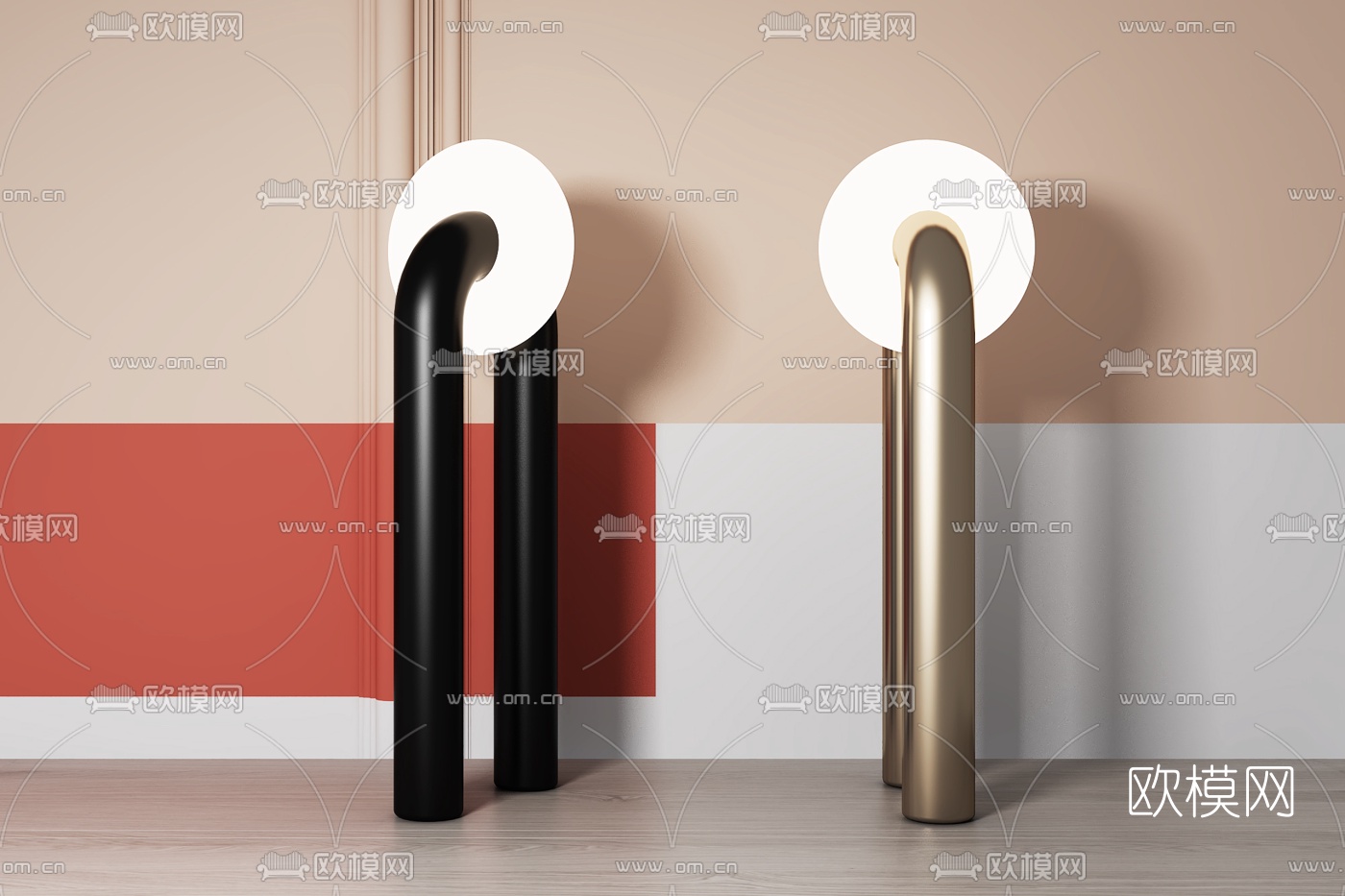 现代时尚台灯3d模型下载（渲染图4）