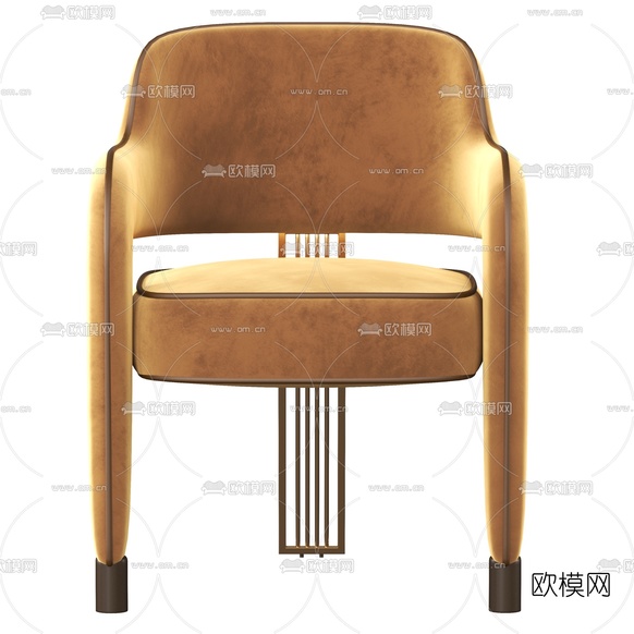 现代绒布休闲椅3d模型下载(渲染图2)