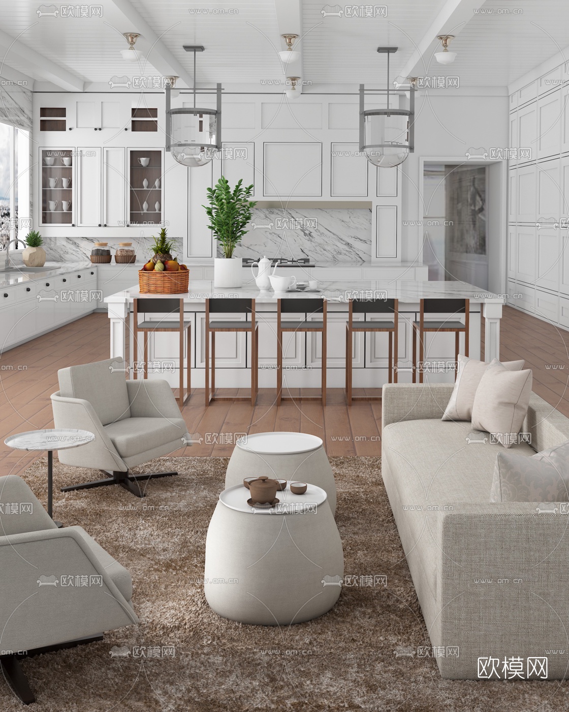 Timothy Godbold设计 北欧盐系公寓3d模型下载