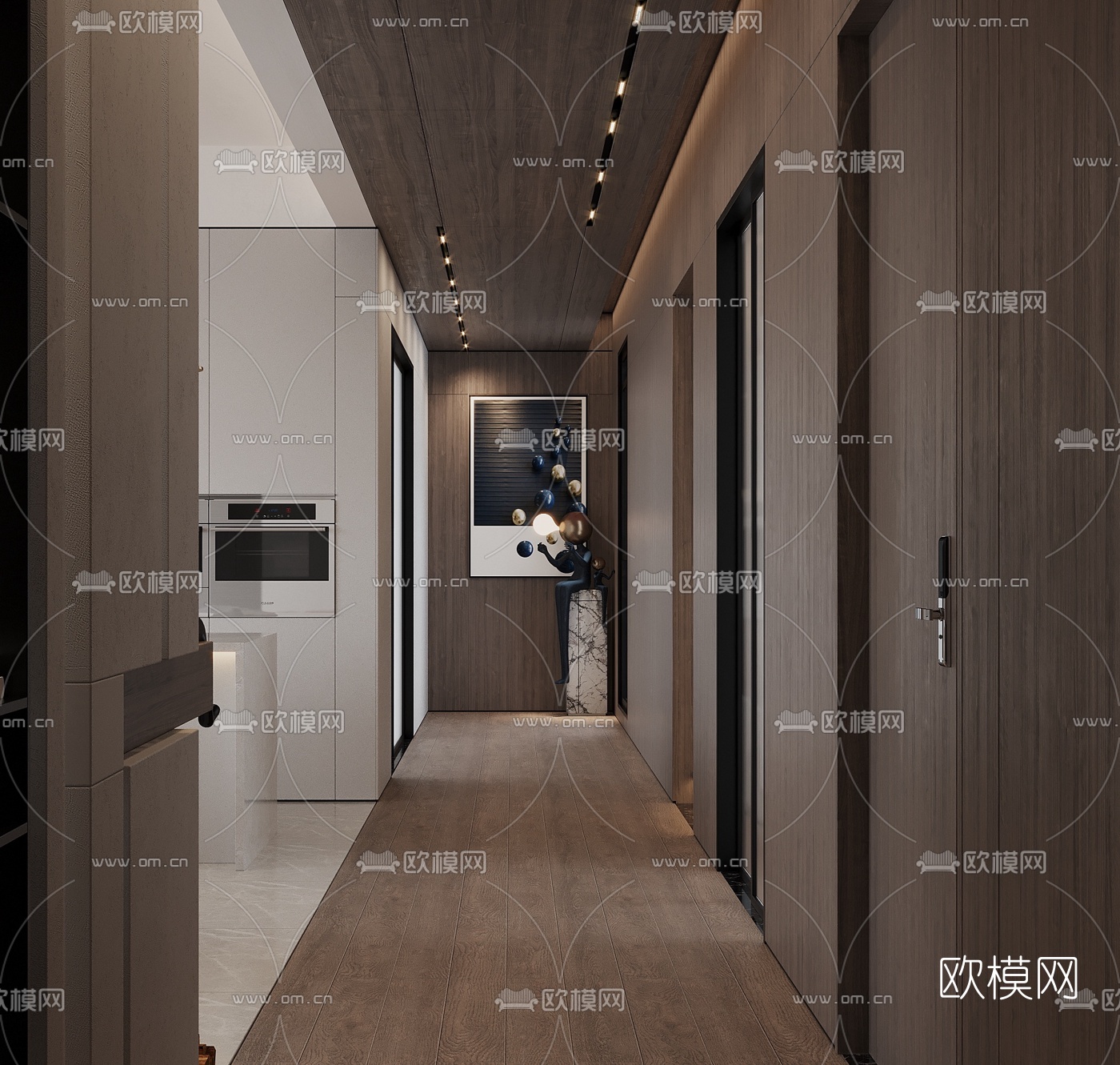 现代客厅餐厅3d模型