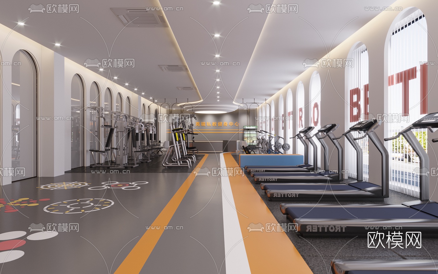 现代简约健身房3d模型