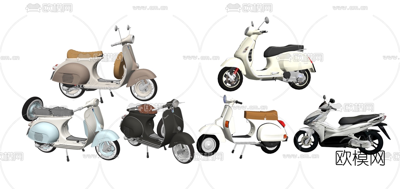 现代电动车摩托车su模型
