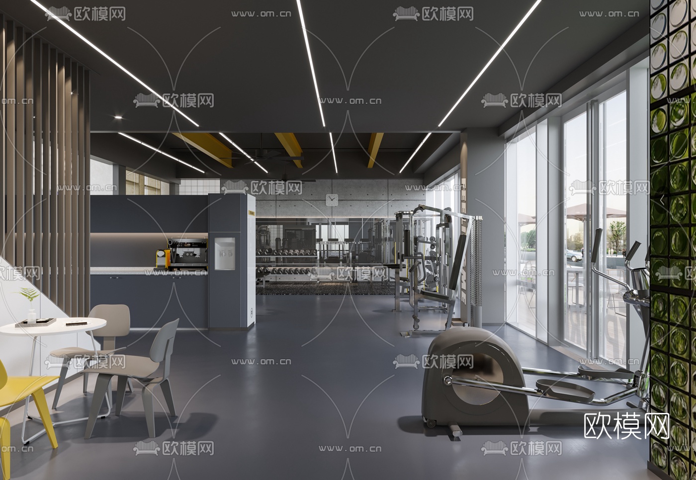 现代健身房3d模型